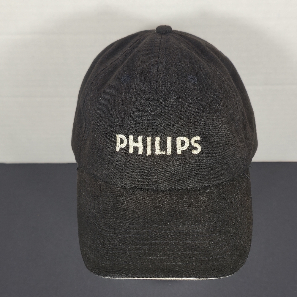 Y2K Philips Black Baseball Cap Hat Hook Loop Health Electronics